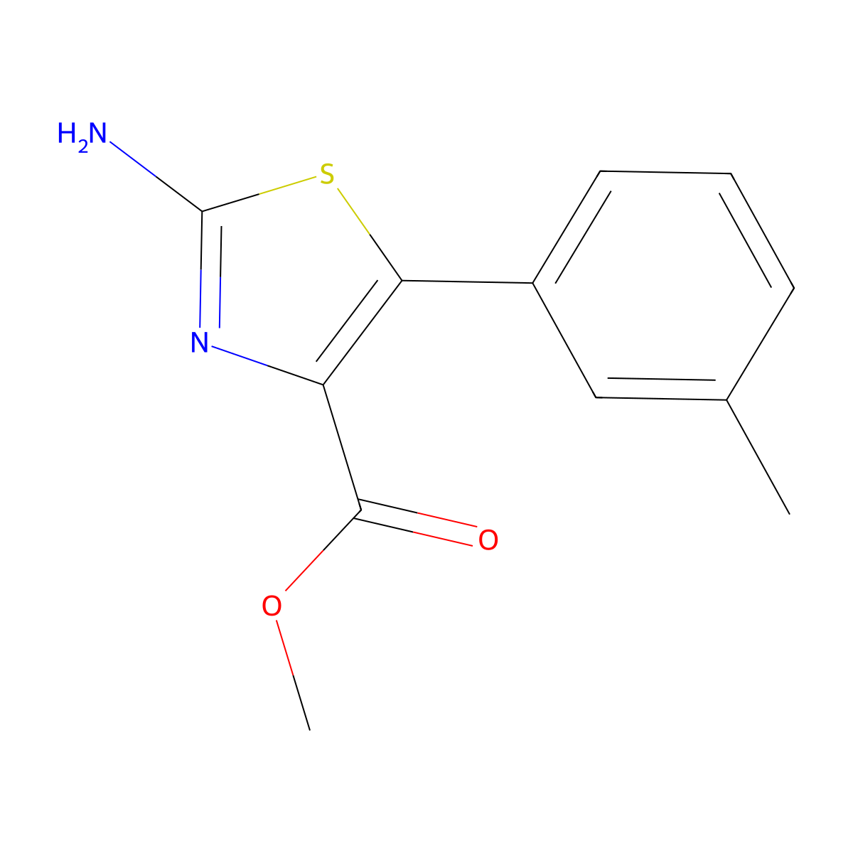 2-Amino-5-m-tolyl-thiazole-4-carboxylic acid methyl ester molecular structure, CAS 1007874-30-7