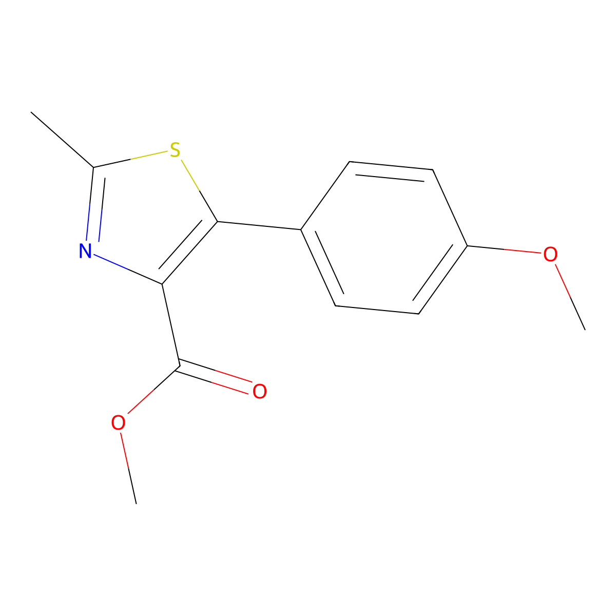 5-(4-Methoxy-phenyl)-2-methyl-thiazole-4-carboxylic acid methyl ester molecular structure, CAS 1007874-45-4