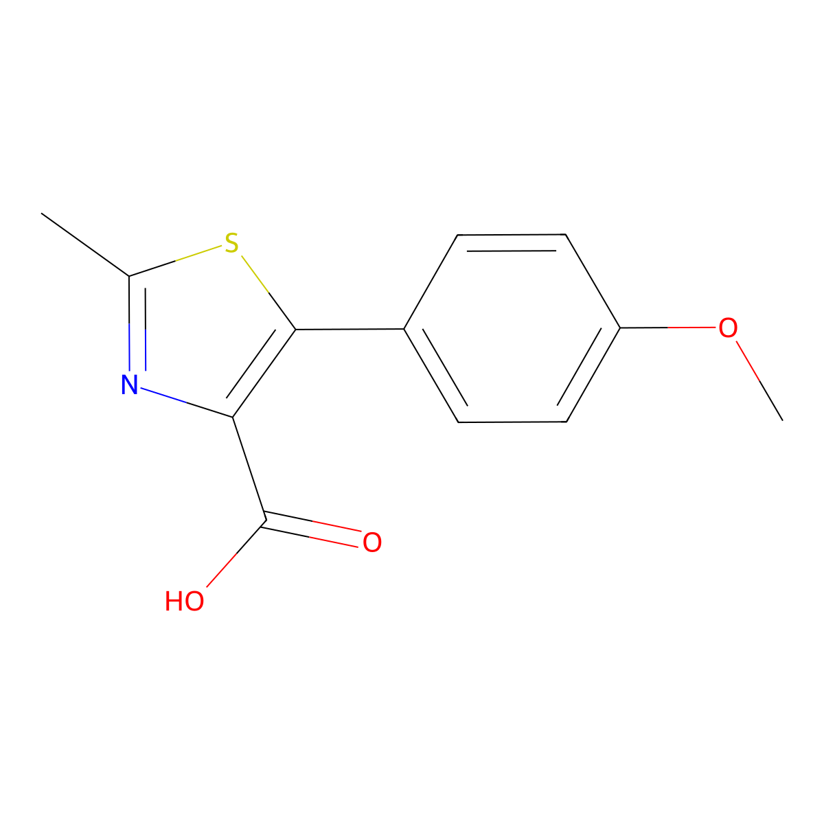 2-Methyl-5-(4-methoxy-phenyl)-thiazole-4-carboxylic acid molecular structure, CAS 1007874-46-5