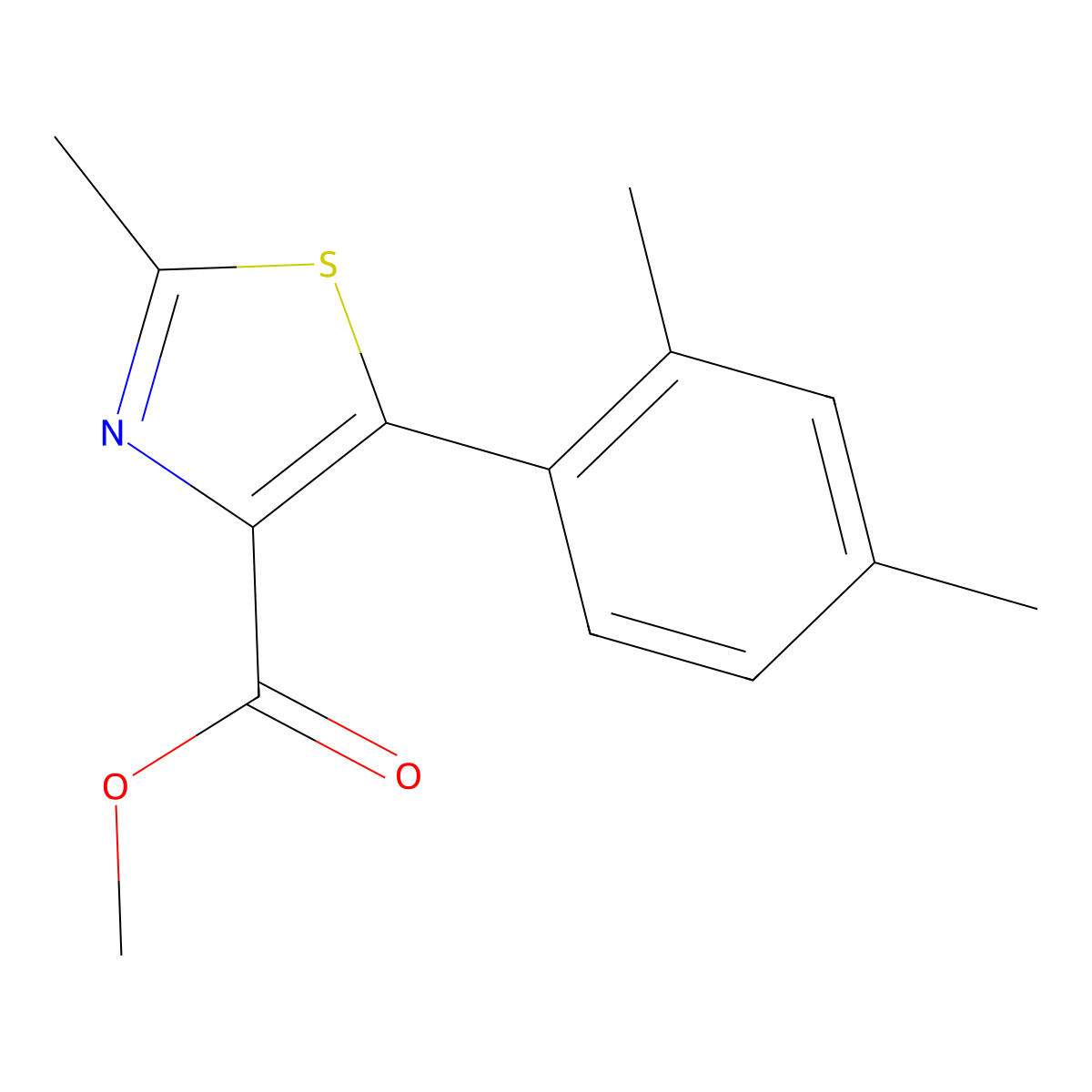 5-(2,4-Dimethyl-phenyl)-2-methyl-thiazole-4-carboxylic Acid Methyl Ester molecular structure, CAS 1007875-00-4