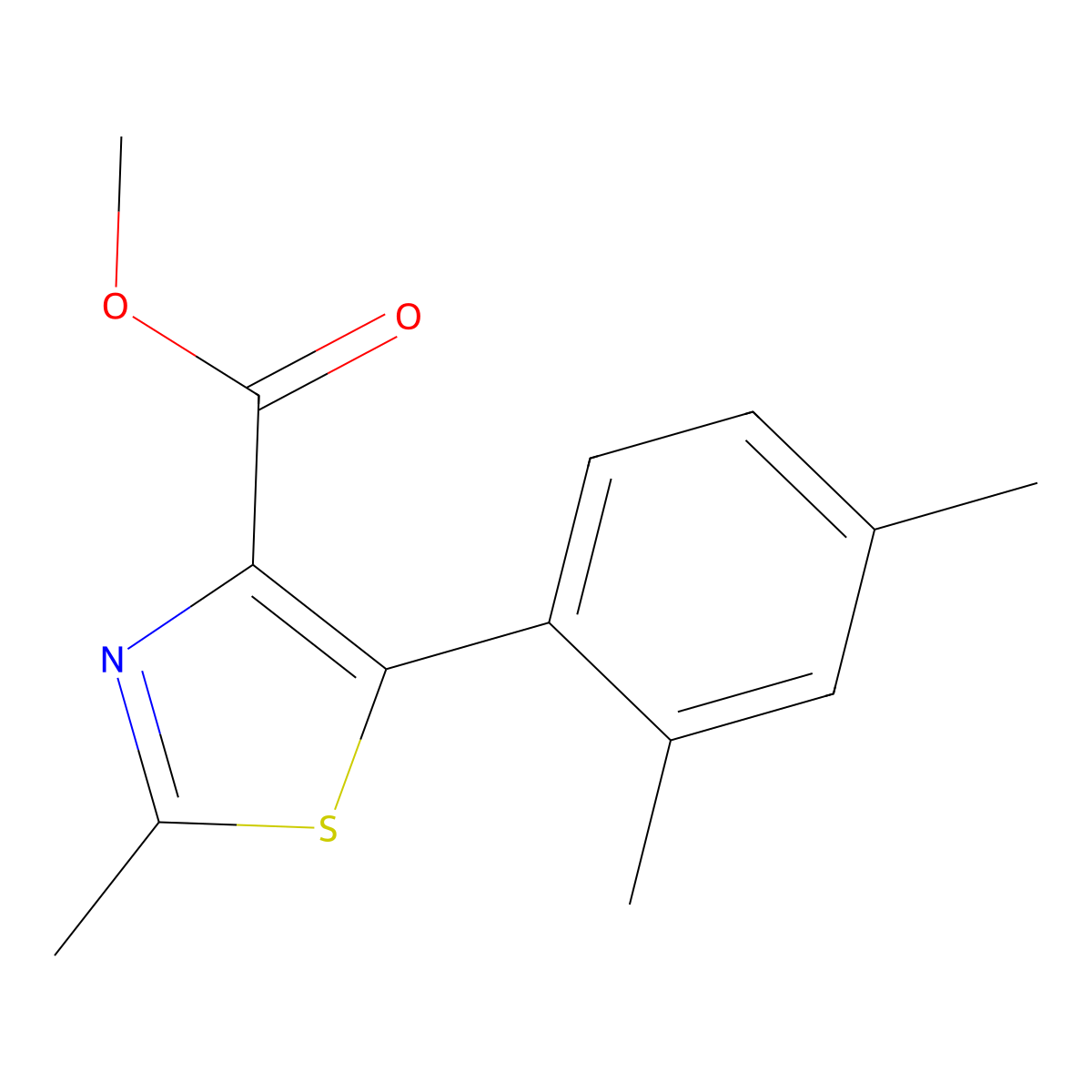 5-(2,4-Dimethyl-phenyl)-2-methyl-thiazole-4-carboxylic Acid Methyl Ester molecular structure, CAS 1007875-00-4
