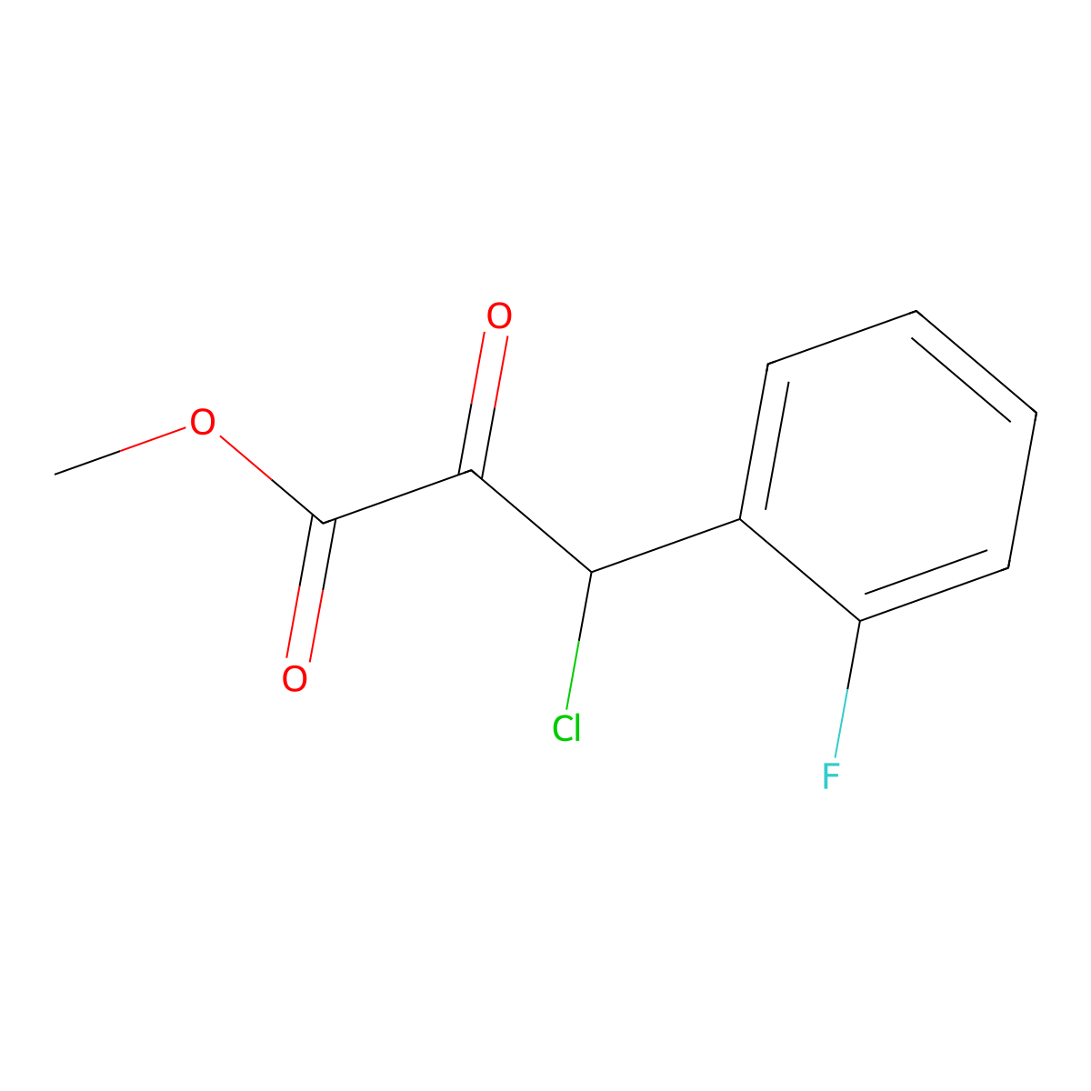 Methyl 3-chloro-3-(2-fluorophenyl)-2-oxopropanoate molecular structure, CAS 1007875-06-0