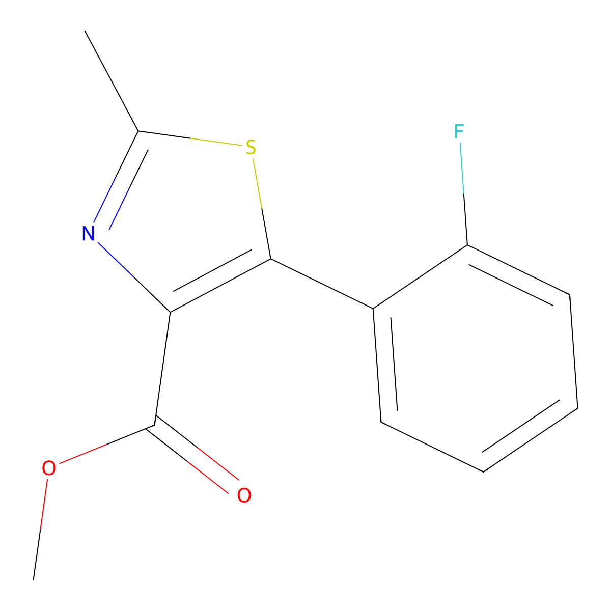 5-(2-Fluoro-phenyl)-2-methyl-thiazole-4-carboxylic acid methyl ester molecular structure, CAS 1007875-07-1