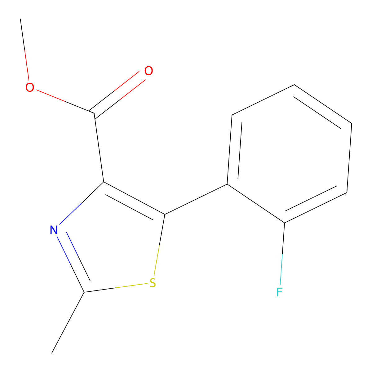 5-(2-Fluoro-phenyl)-2-methyl-thiazole-4-carboxylic acid methyl ester molecular structure, CAS 1007875-07-1