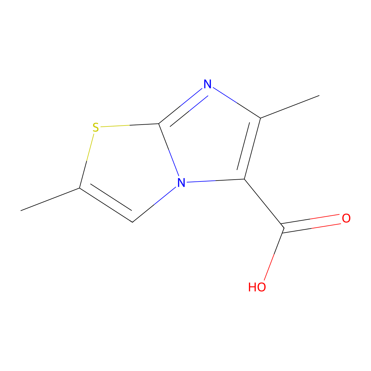2,6-Dimethylimidazo[2,1-b][1,3]thiazole-5-carboxylic acid molecular structure, CAS 1007875-19-5