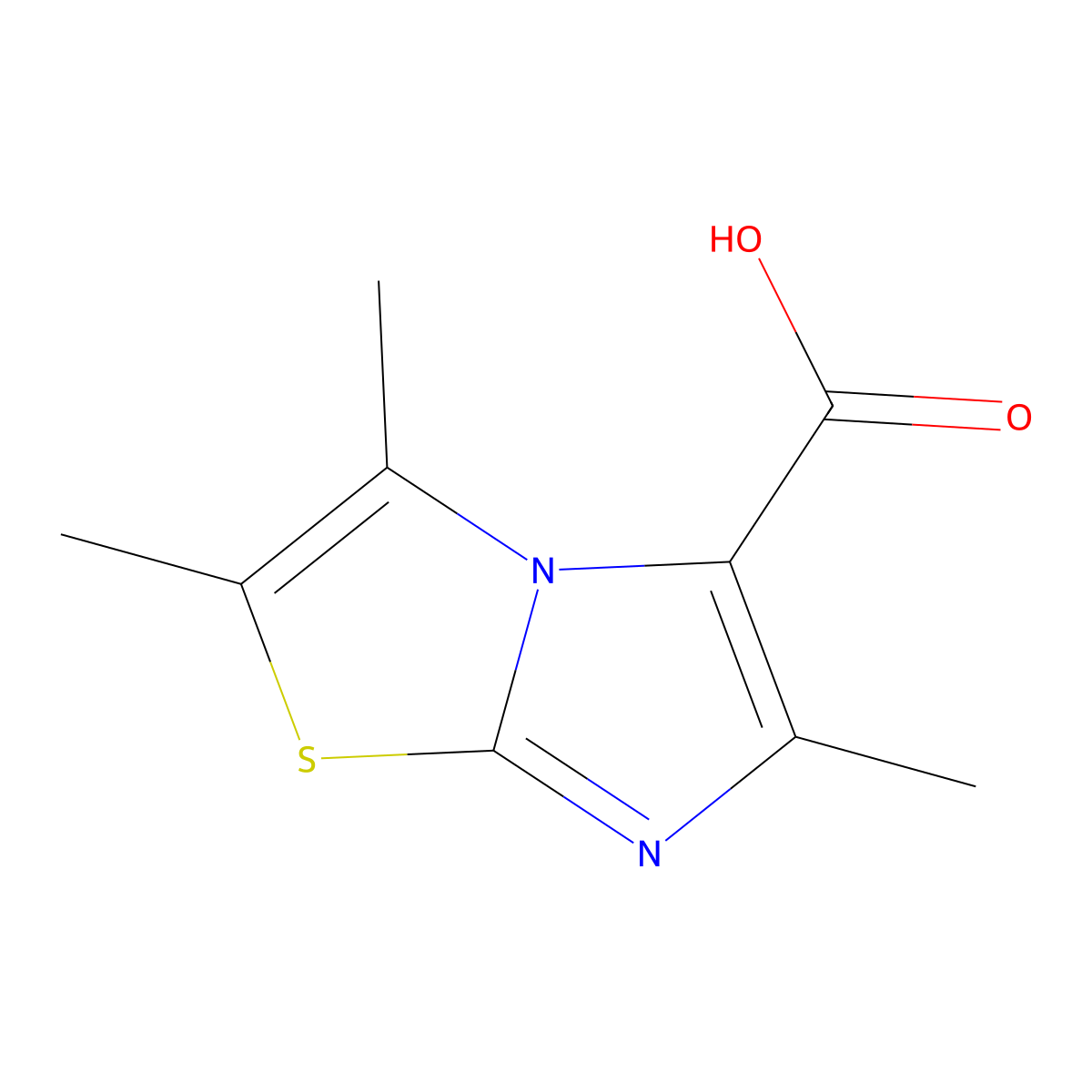 Trimethylimidazo[2,1-b][1,3]thiazole-5-carboxylic acid molecular structure, CAS 1007875-80-0