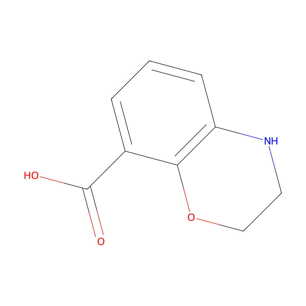 3,4-dihydro-2H-1,4-benzoxazine-8-carboxylic acid molecular structure, CAS 1007875-95-7