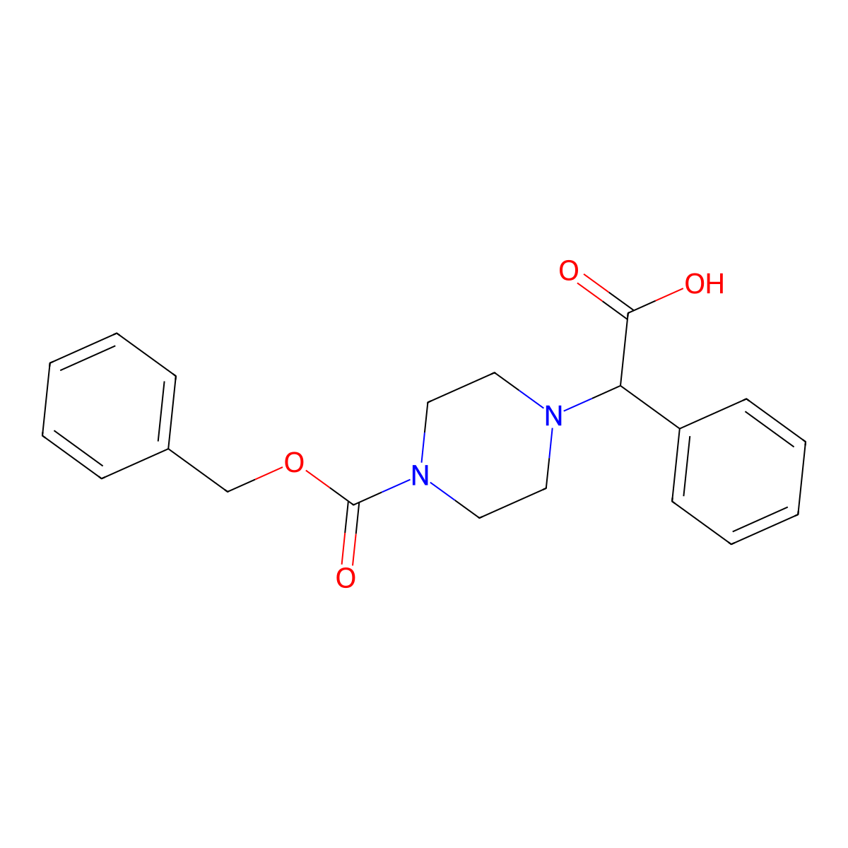 2-{4-[(Benzyloxy)carbonyl]piperazin-1-yl}-2-phenylacetic acid molecular structure, CAS 1007878-61-6
