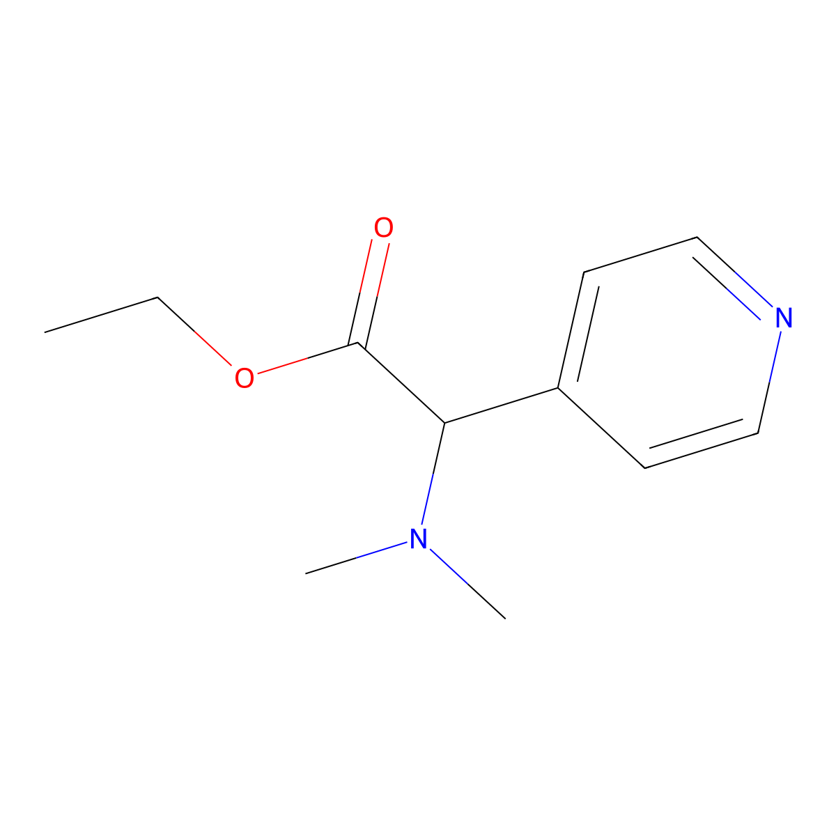 Ethyl 2-(dimethylamino)-2-(pyridin-4-yl)acetate molecular structure, CAS 1007878-69-4