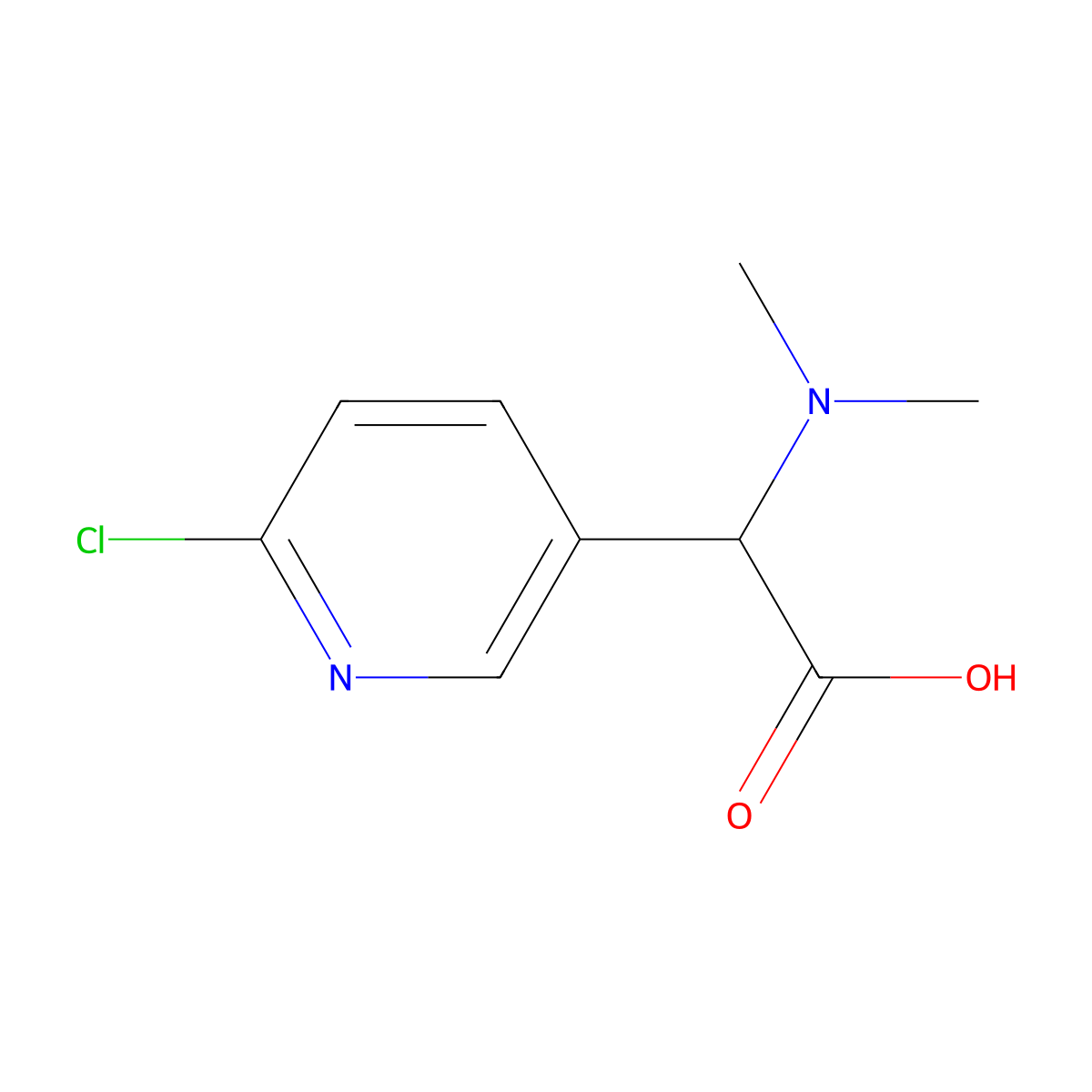 2-(6-Chloropyridin-3-yl)-2-(dimethylamino)acetic acid molecular structure, CAS 1007878-77-4