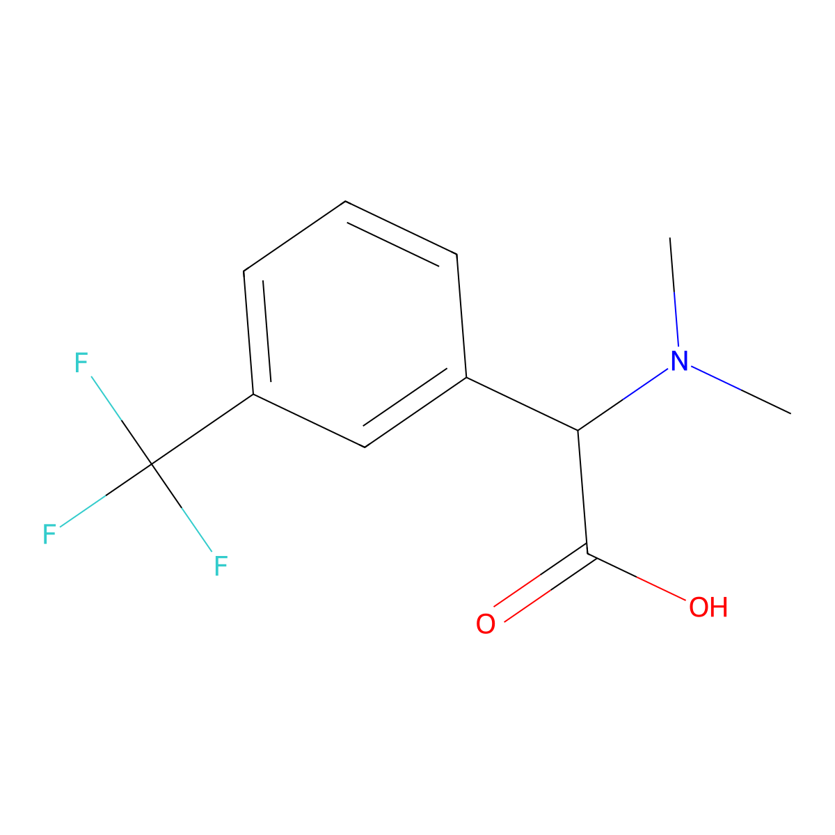 2-(Dimethylamino)-2-(3-(trifluoromethyl)phenyl)acetic acid molecular structure, CAS 1007878-82-1