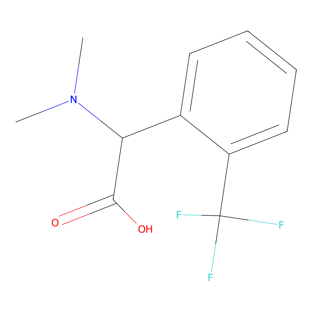 2-(Dimethylamino)-2-(2-(trifluoromethyl)phenyl)acetic acid molecular structure, CAS 1007878-84-3