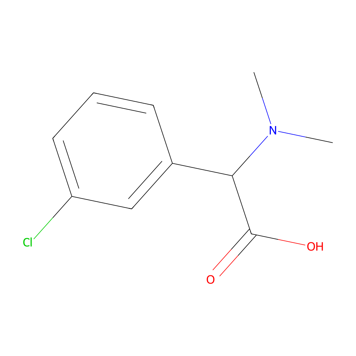 2-(3-Chlorophenyl)-2-(dimethylamino)acetic acid molecular structure, CAS 1007878-90-1