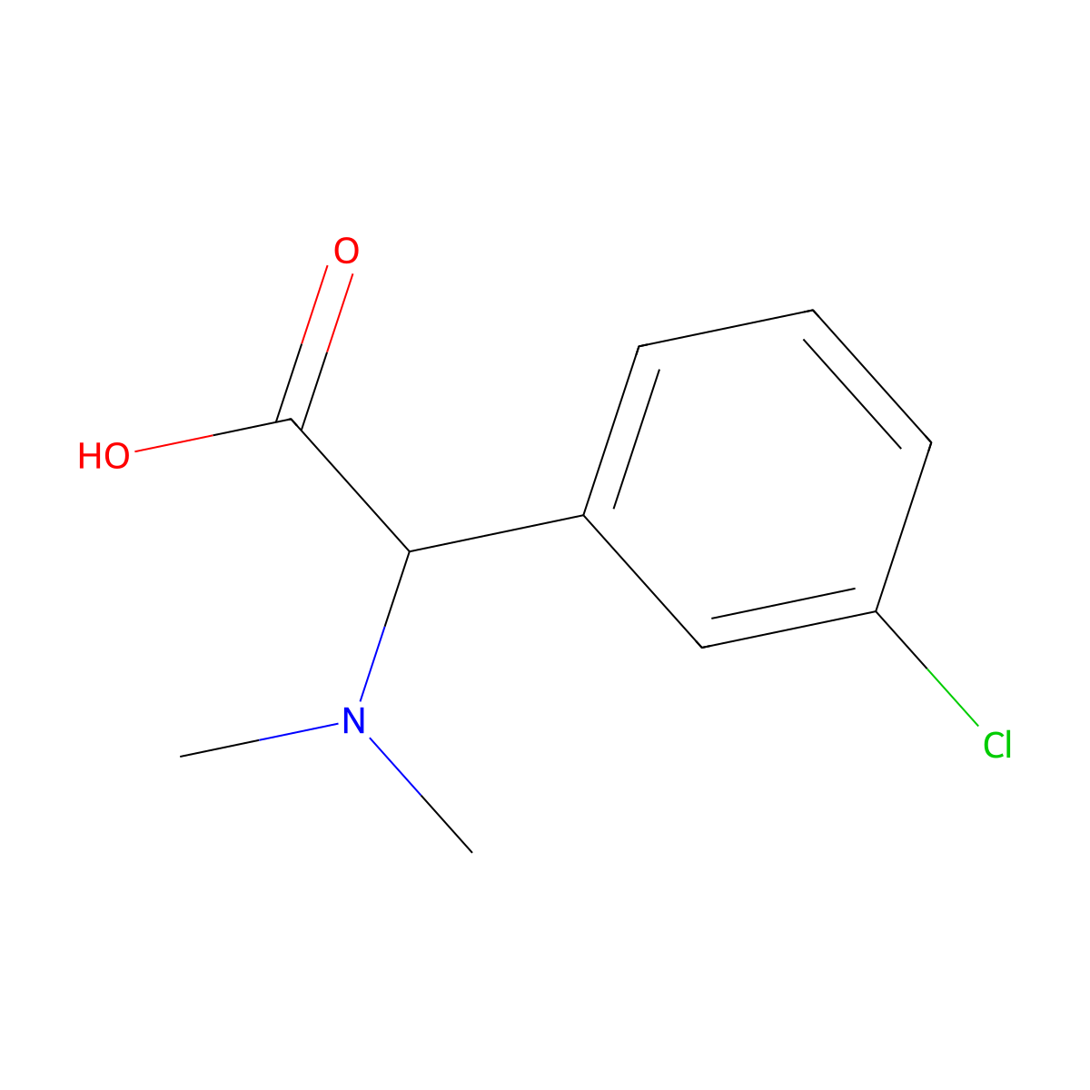 2-(3-Chlorophenyl)-2-(dimethylamino)acetic acid molecular structure, CAS 1007878-90-1