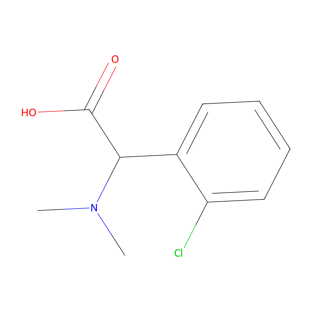 2-(2-Chlorophenyl)-2-(dimethylamino)acetic acid molecular structure, CAS 1007878-92-3