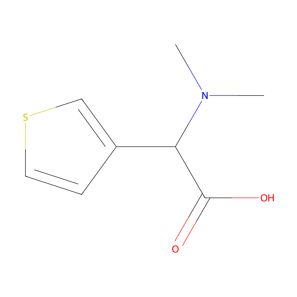 2-(Dimethylamino)-2-(thiophen-3-yl)acetic acid molecular structure, CAS 1007879-00-6