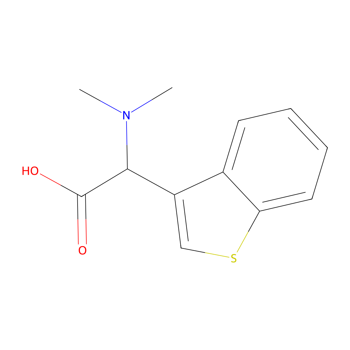 2-(Benzo[b]thiophen-3-yl)-2-(dimethylamino)acetic acid molecular structure, CAS 1007879-04-0