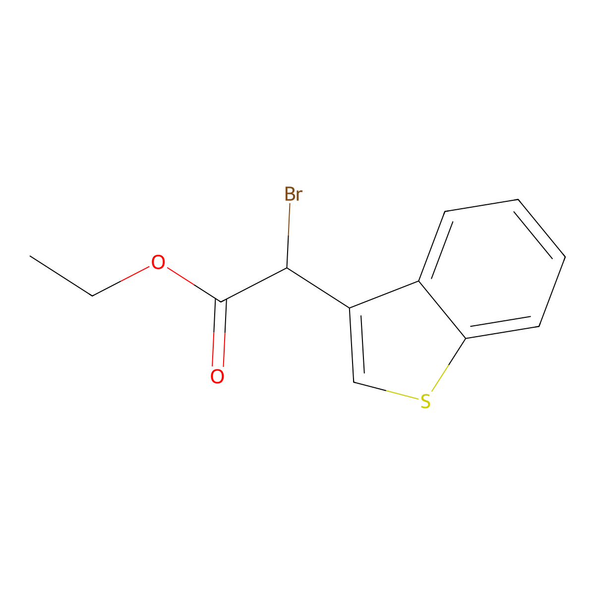 Ethyl 2-(benzo[B]thiophen-3-YL)-2-bromoacetate molecular structure, CAS 1007879-41-5