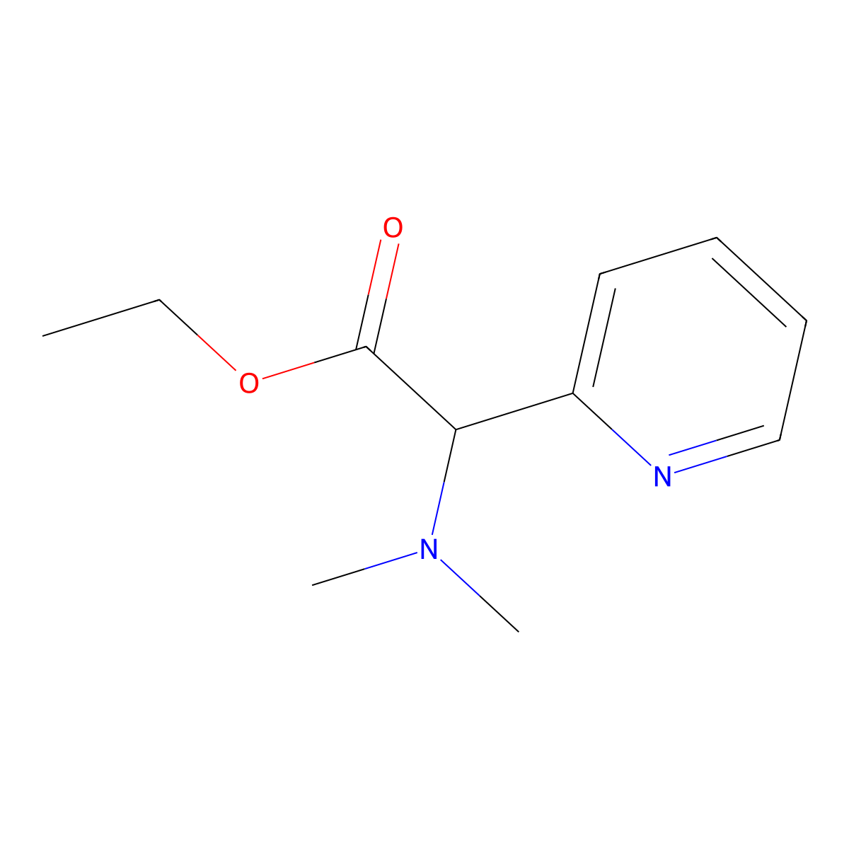 Ethyl 2-(dimethylamino)-2-(pyridin-2-yl)acetate molecular structure, CAS 1007879-46-0