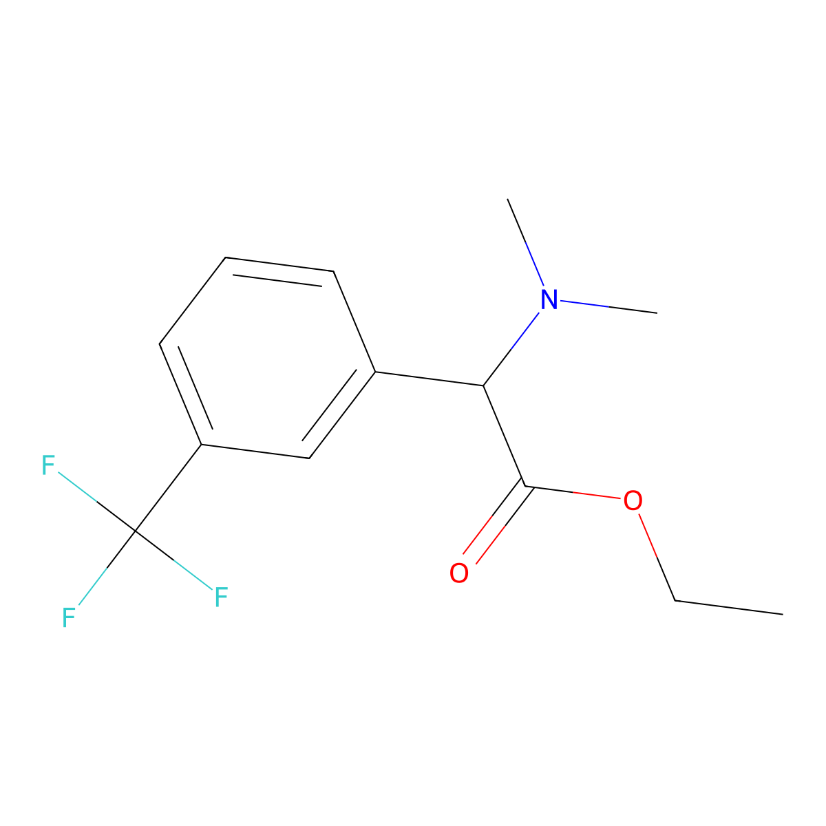Ethyl 2-(dimethylamino)-2-(3-(trifluoromethyl)phenyl)acetate molecular structure, CAS 1007879-54-0