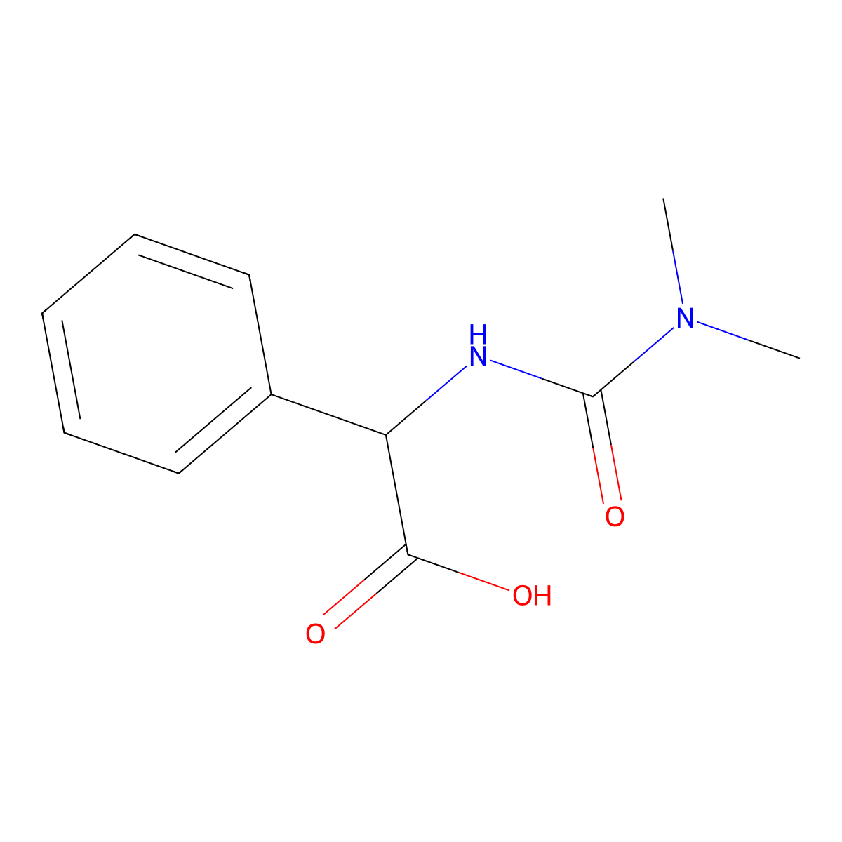 (R)-2-(3,3-dimethylureido)-2-phenylacetic acid molecular structure, CAS 1007879-93-7