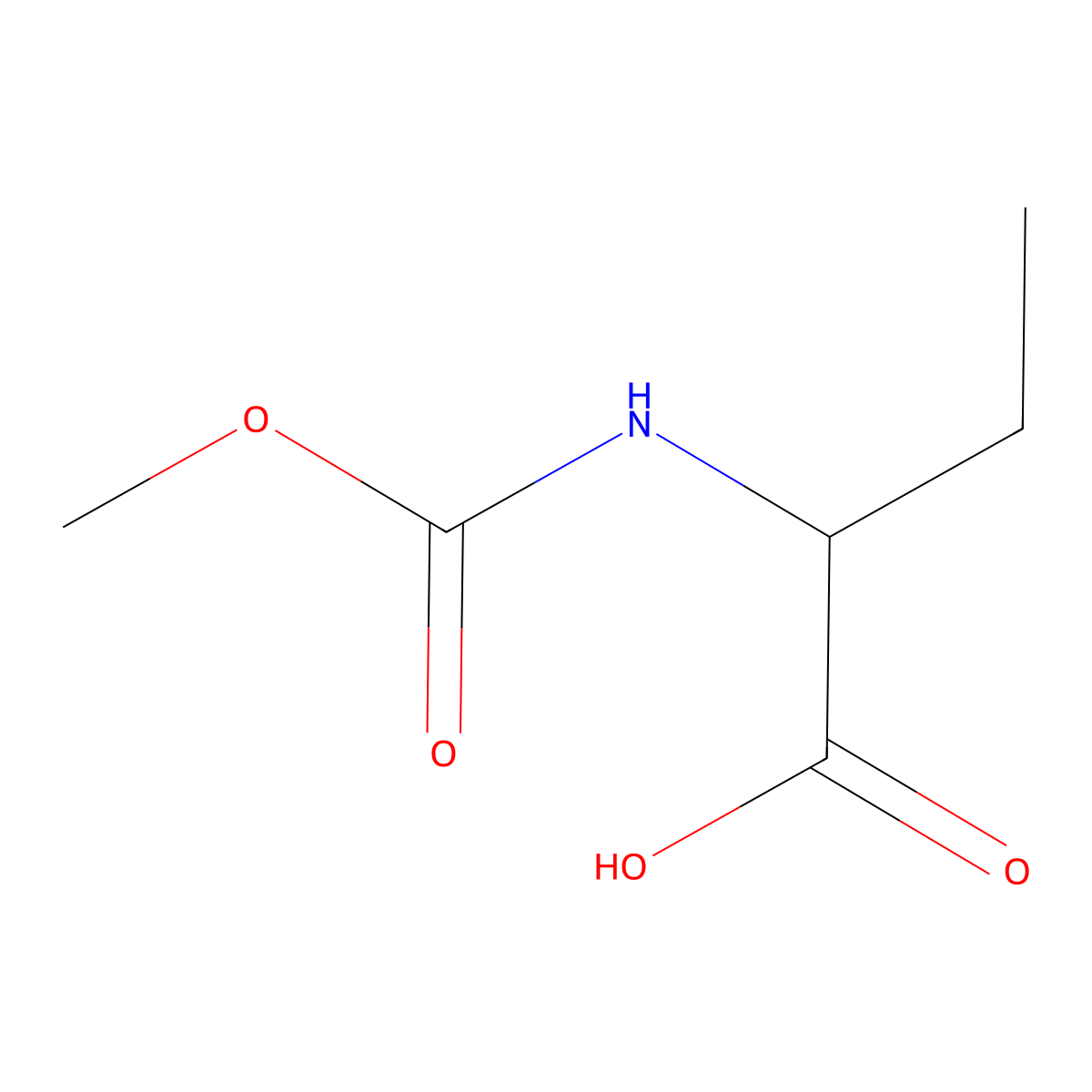 (R)-2-((Methoxycarbonyl)amino)butanoic acid molecular structure, CAS 1007880-11-6