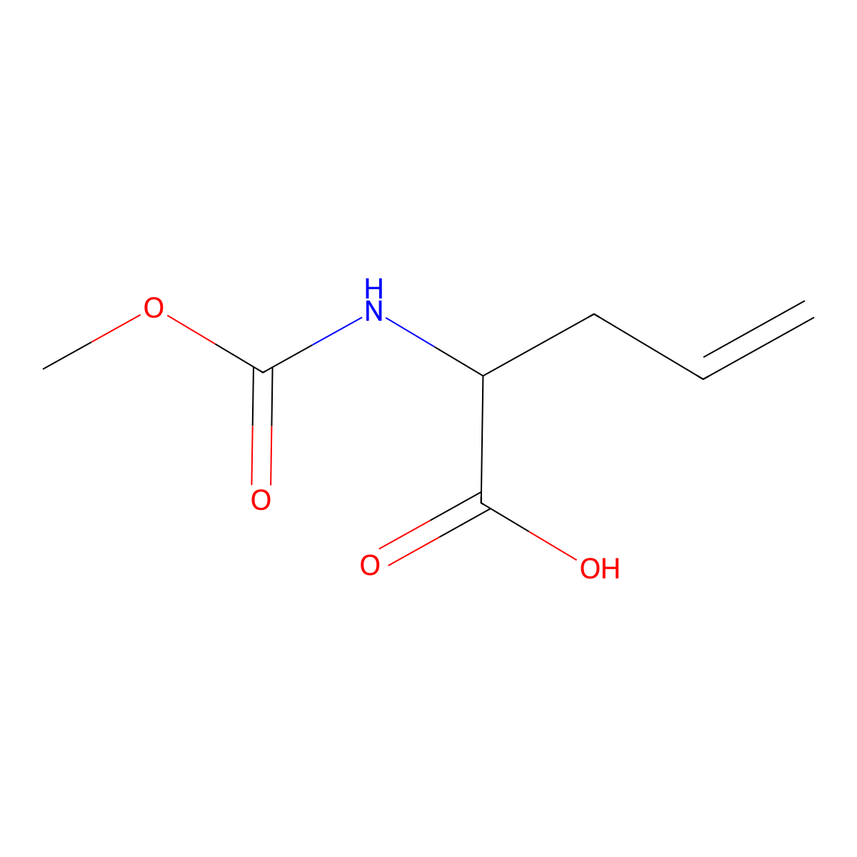 (S)-2-((Methoxycarbonyl)amino)pent-4-enoic acid molecular structure, CAS 1007880-15-0