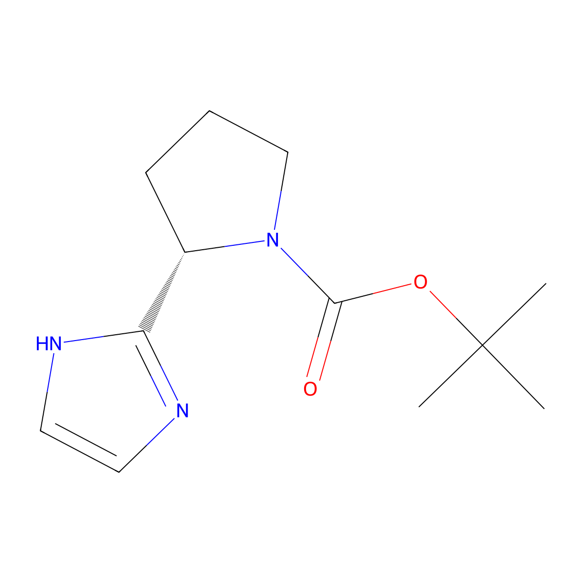 tert-Butyl (2S)-2-(1H-imidazol-2-yl)pyrrolidine-1-carboxylate molecular structure, CAS 1007882-58-7