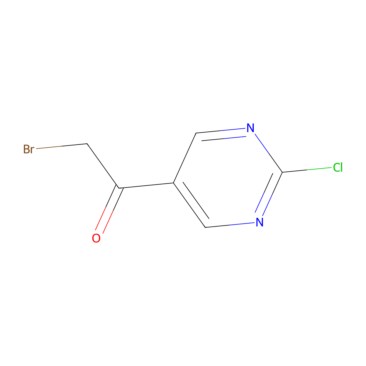 2-Bromo-1-(2-chloropyrimidin-5-yl)ethanone molecular structure, CAS 1007883-29-5