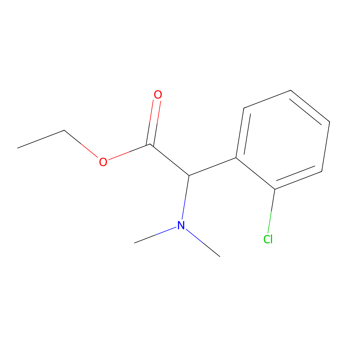 Ethyl 2-(2-chlorophenyl)-2-(dimethylamino)acetate molecular structure, CAS 1007885-47-3