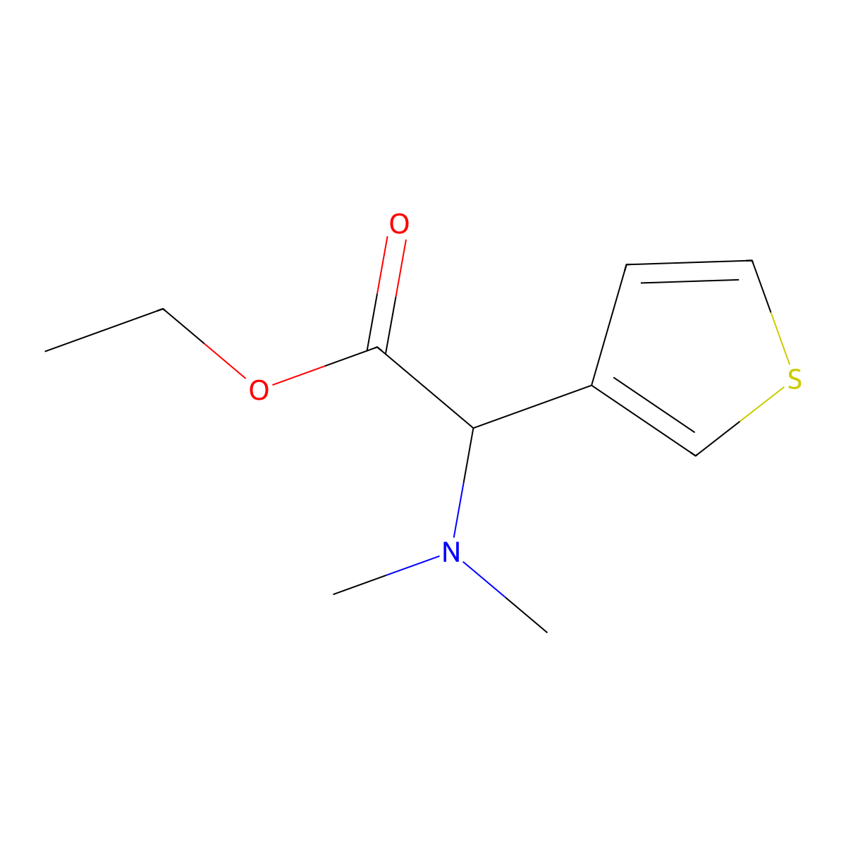 Ethyl 2-(dimethylamino)-2-(thiophen-3-YL)acetate molecular structure, CAS 1007885-51-9