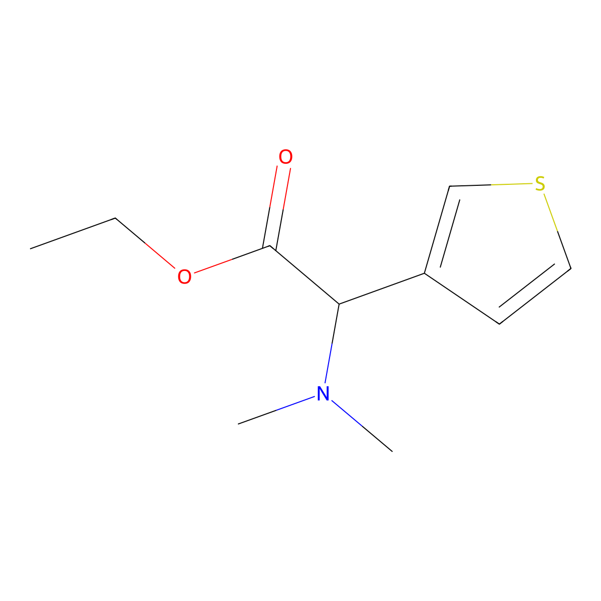 Ethyl 2-(dimethylamino)-2-(thiophen-3-YL)acetate molecular structure, CAS 1007885-51-9
