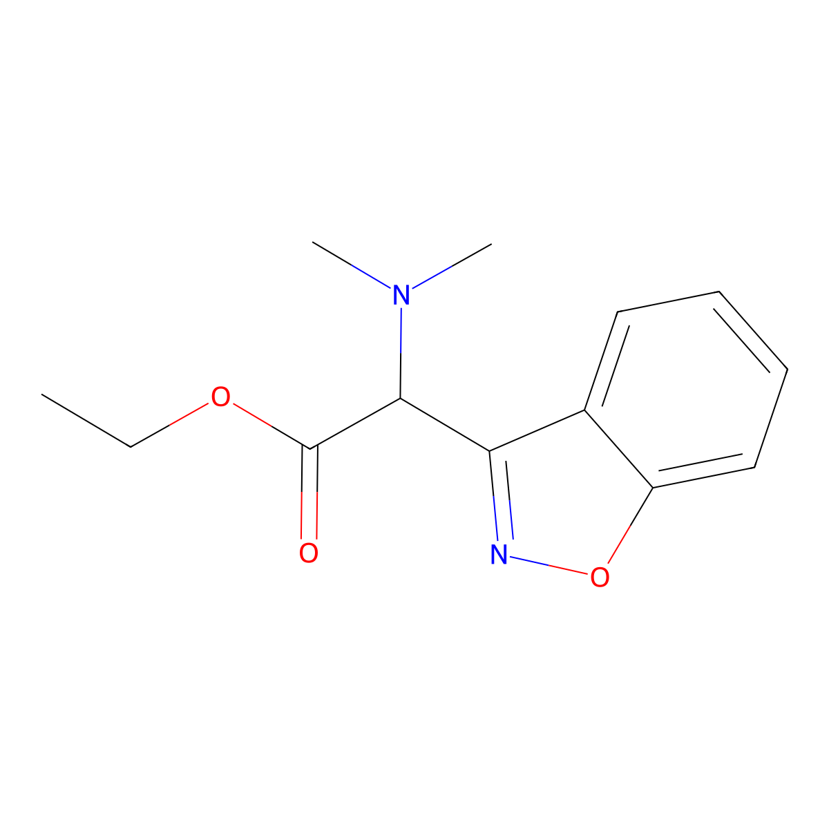 Ethyl 2-(benzo[D]isoxazol-3-YL)-2-(dimethylamino)acetate molecular structure, CAS 1007885-52-0