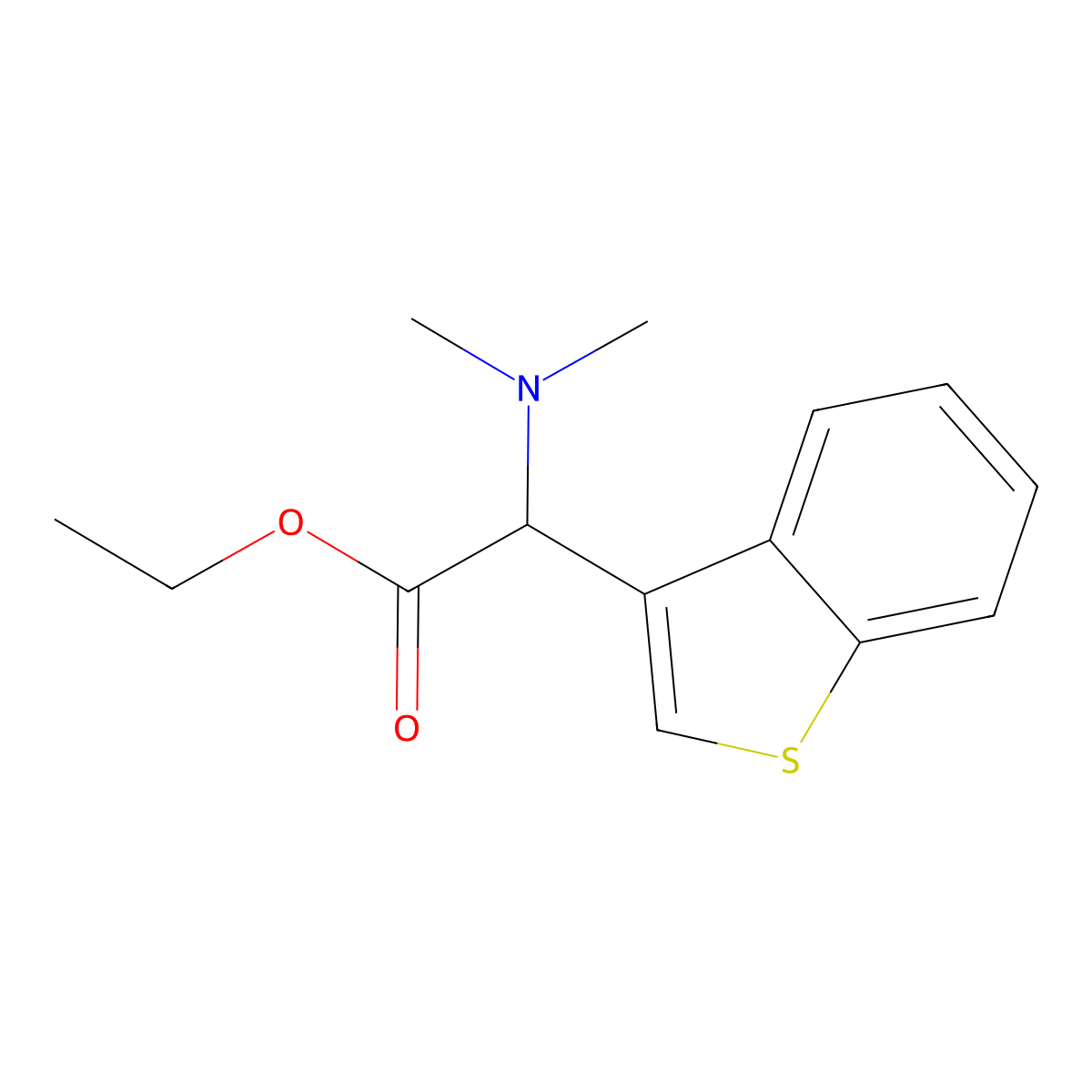 Ethyl 2-(benzo[b]thiophen-3-yl)-2-(dimethylamino)acetate molecular structure, CAS 1007885-53-1