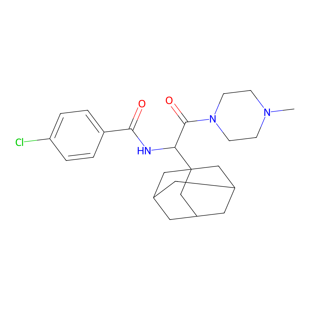 N-[1-(1-adamantyl)-2-(4-methylpiperazin-1-yl)-2-oxoethyl]-4-chlorobenzamide molecular structure, CAS 1007886-59-0
