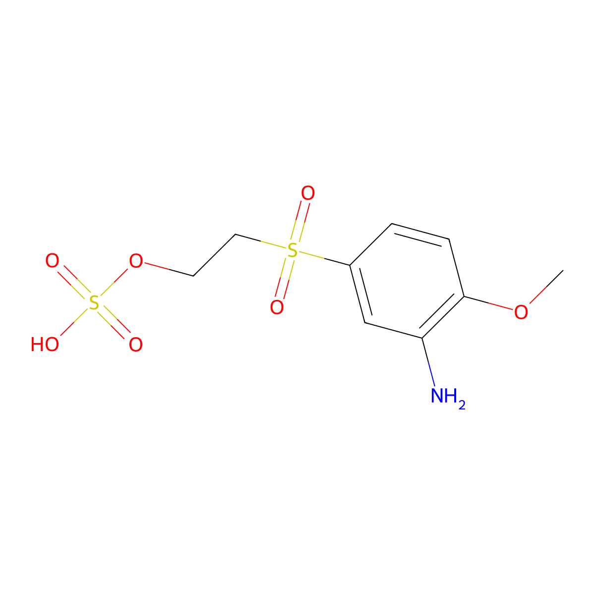 Ethanol, 2-[(3-amino-4-methoxyphenyl)sulfonyl]-, 1-(hydrogen sulfate) molecular structure, CAS 10079-20-6