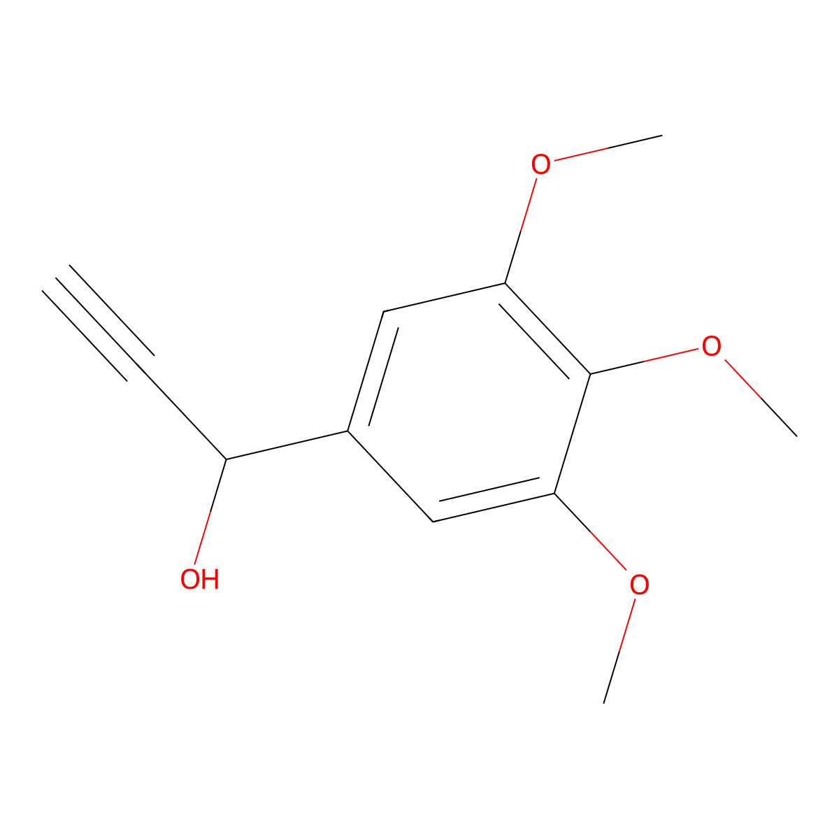 1-(3,4,5-Trimethoxyphenyl)-2-propyn-1-ol molecular structure, CAS 10079-74-0
