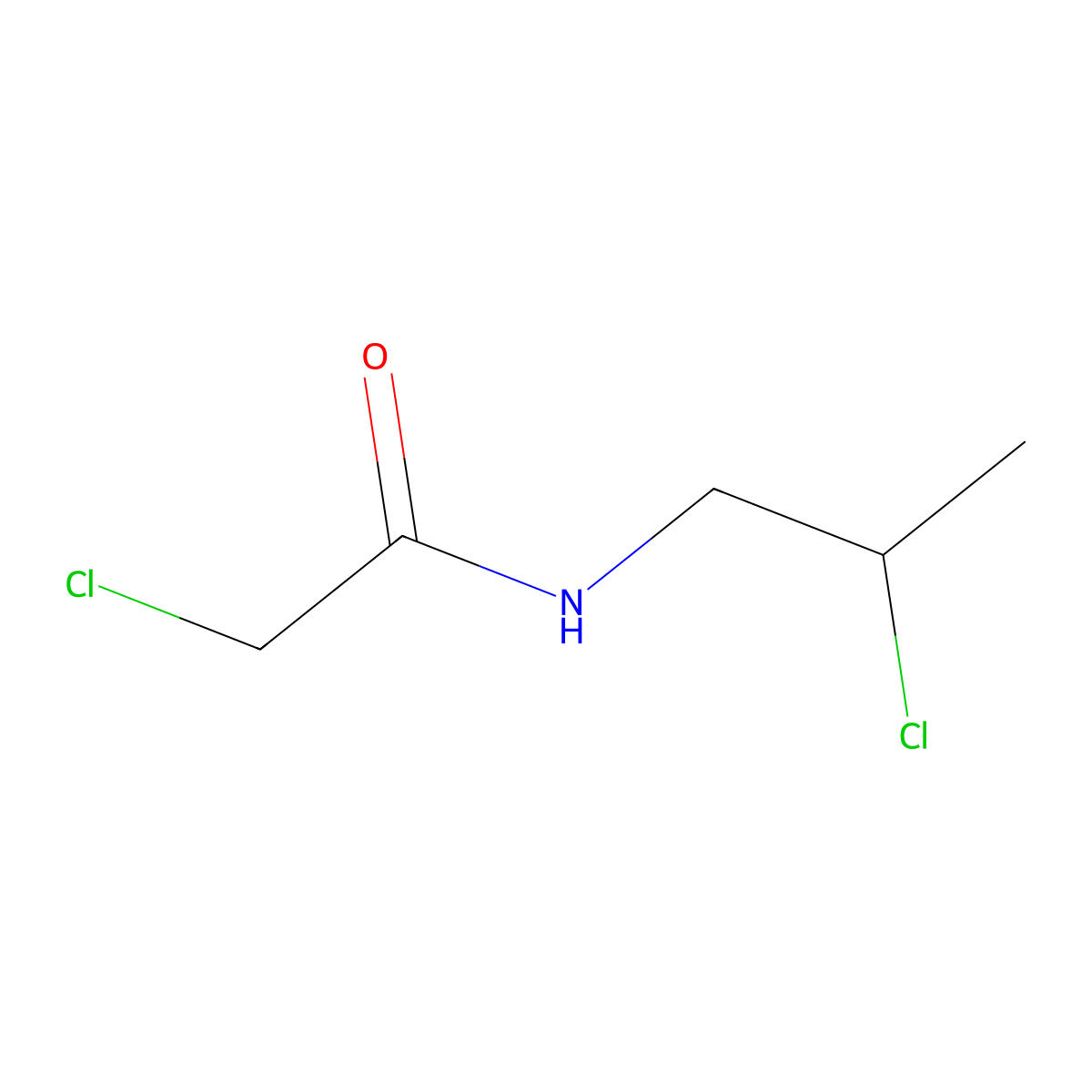 2-chloro-N-(2-chloropropyl)acetamide molecular structure, CAS 100791-98-8
