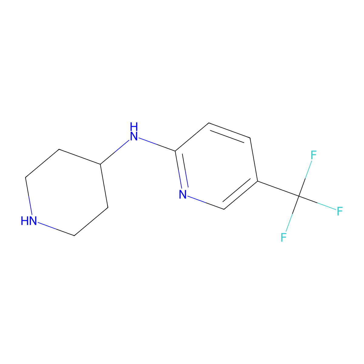 (Piperidin-4-yl)(5-(trifluoromethyl)pyridin-2-yl)amine molecular structure, CAS 1007912-15-3