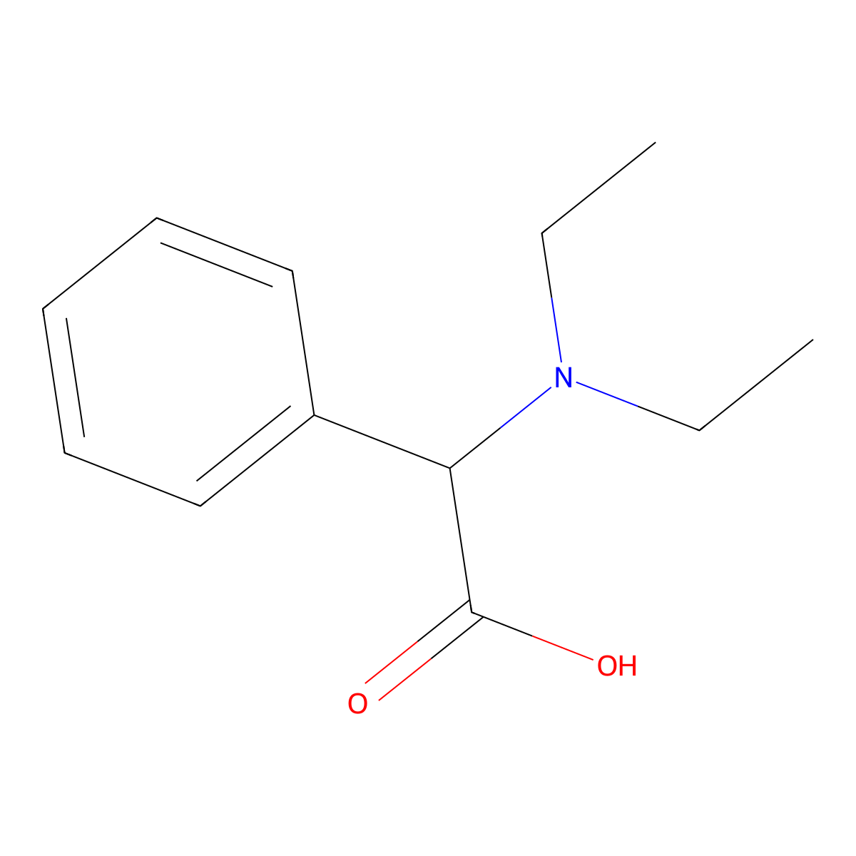 (R)-2-(diethylamino)-2-phenylacetic acid molecular structure, CAS 1007912-96-0