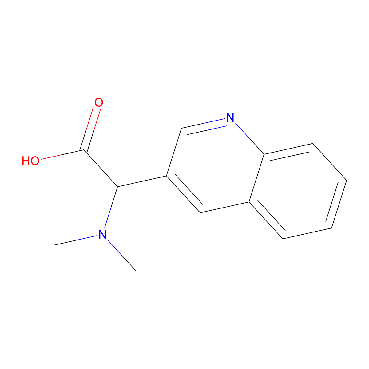 2-(Dimethylamino)-2-(quinolin-3-YL)acetic acid molecular structure, CAS 1007913-00-9