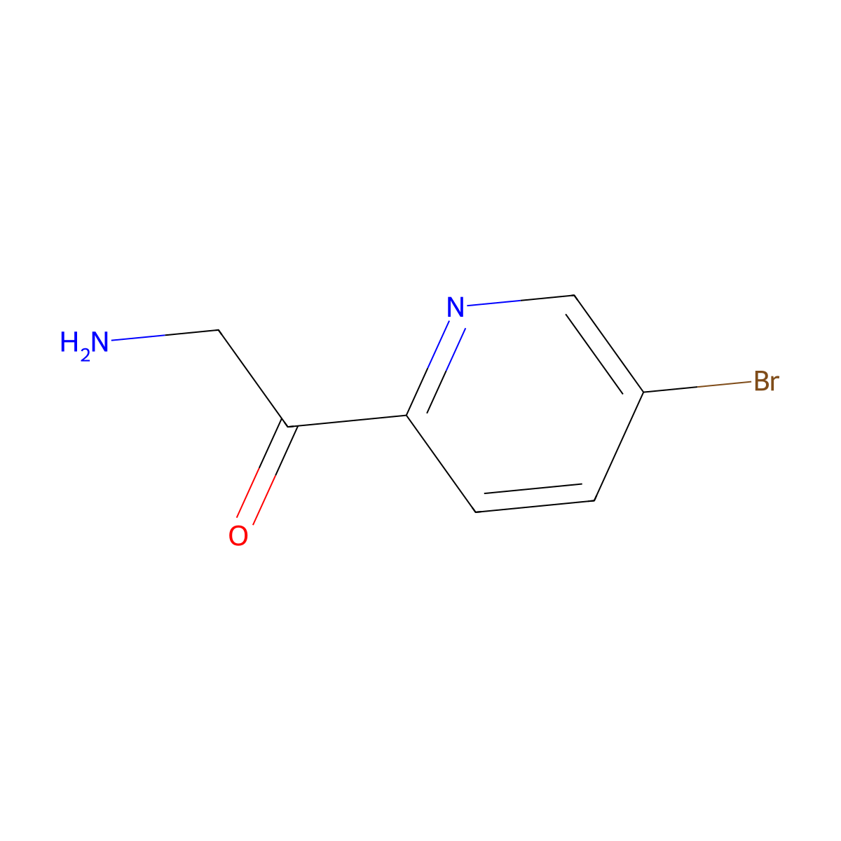 2-Amino-1-(5-bromopyridin-2-yl)ethan-1-one molecular structure, CAS 1007913-08-7