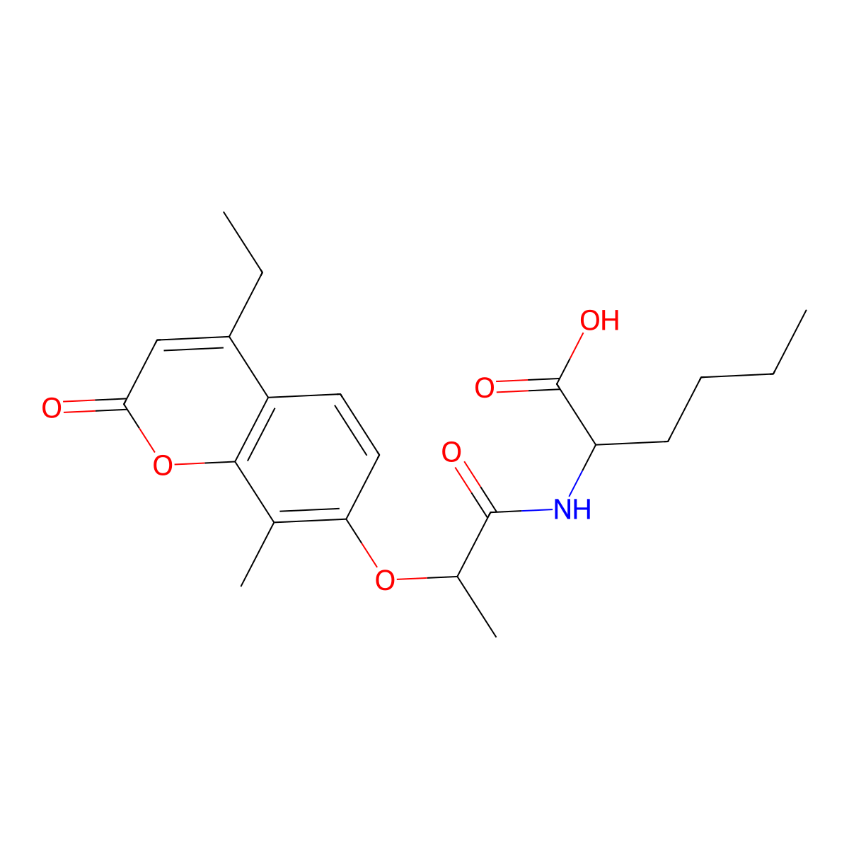 N-{2-[(4-ethyl-8-methyl-2-oxo-2H-chromen-7-yl)oxy]propanoyl}norleucine molecular structure, CAS 1007913-55-4