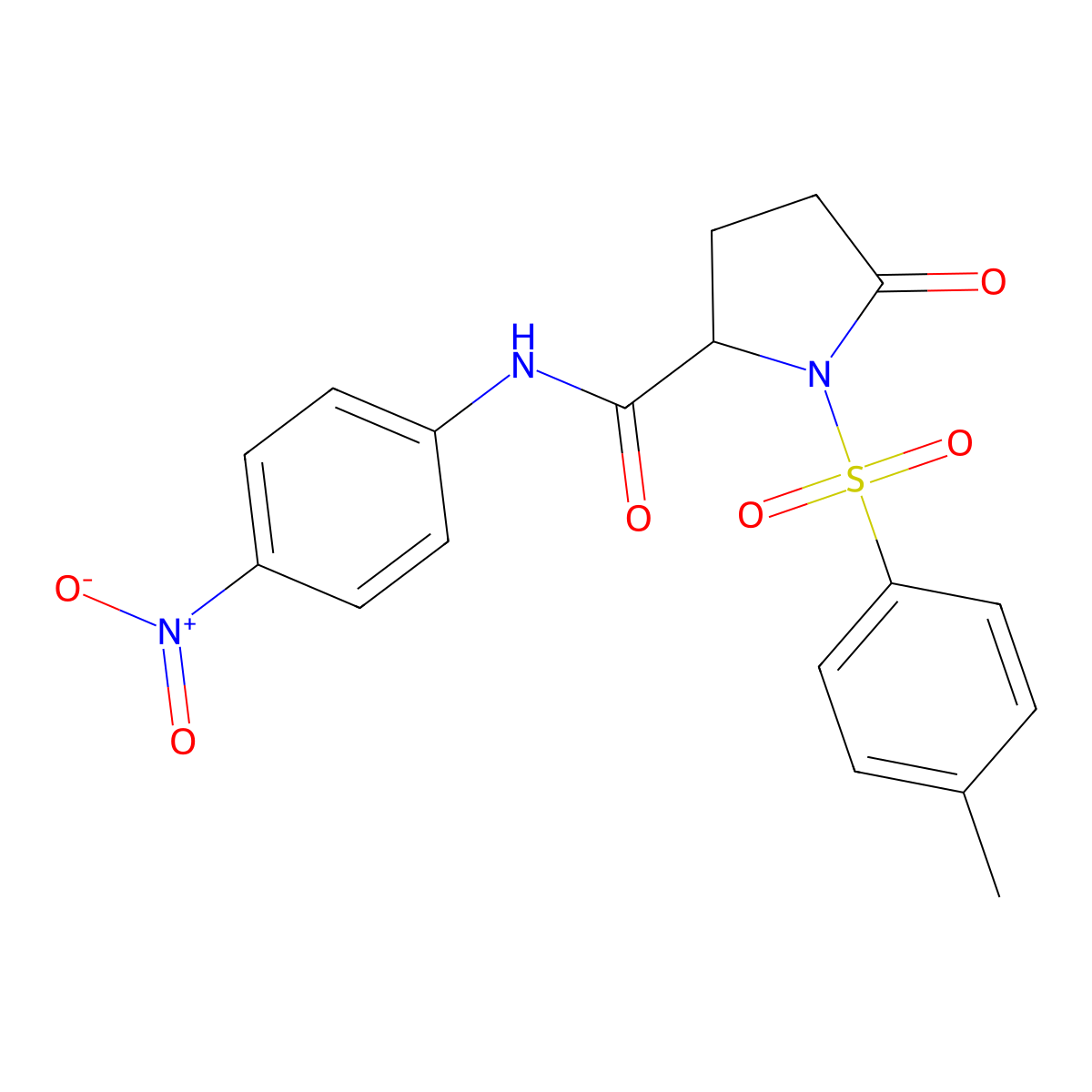 1-(4-methylphenyl)sulfonyl-N-(4-nitrophenyl)-5-oxopyrrolidine-2-carboxamide molecular structure, CAS 1007914-63-7