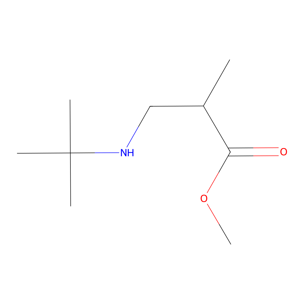 Methyl 3-(tert-butylamino)-2-methylpropanoate molecular structure, CAS 100792-20-9