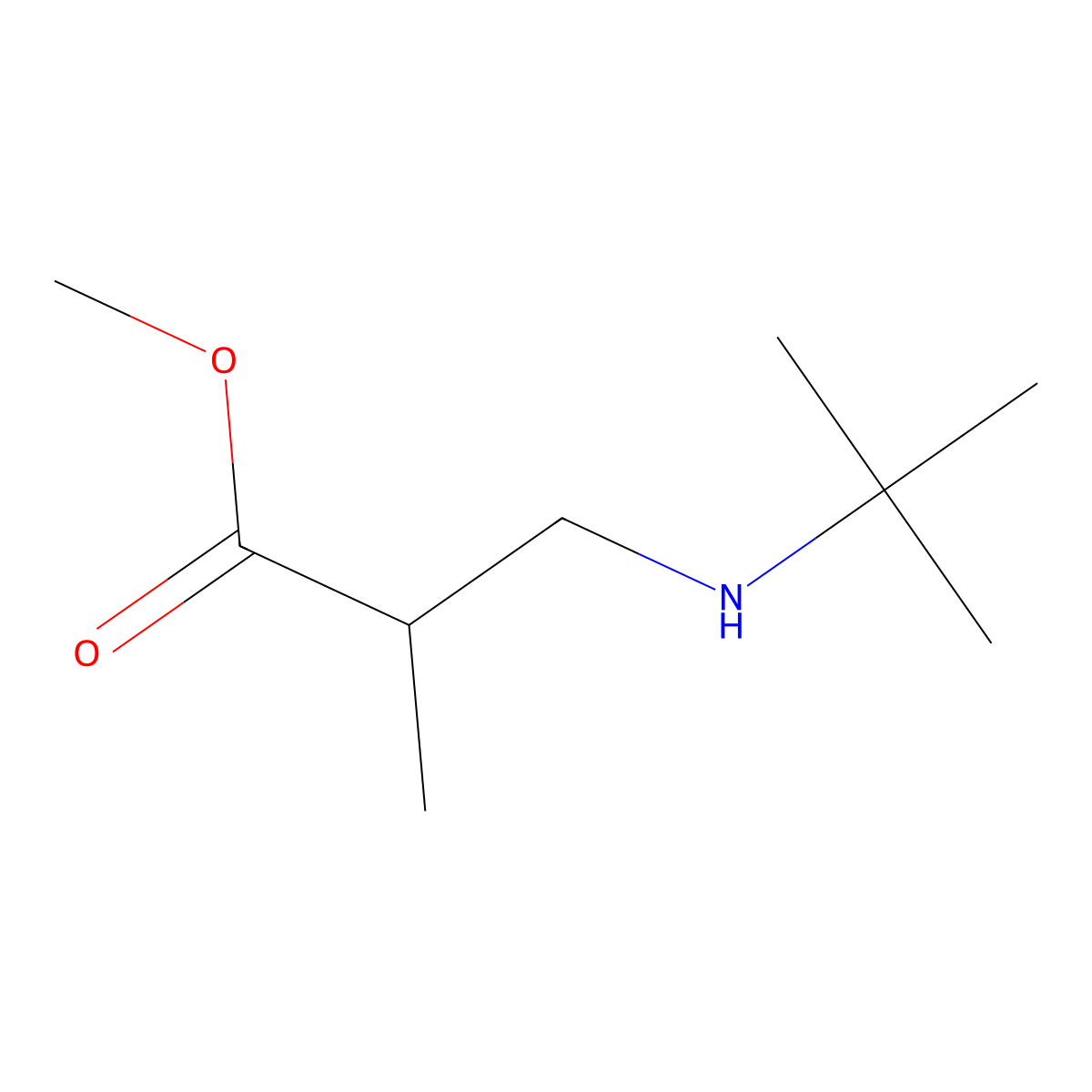 Methyl 3-(tert-butylamino)-2-methylpropanoate molecular structure, CAS 100792-20-9