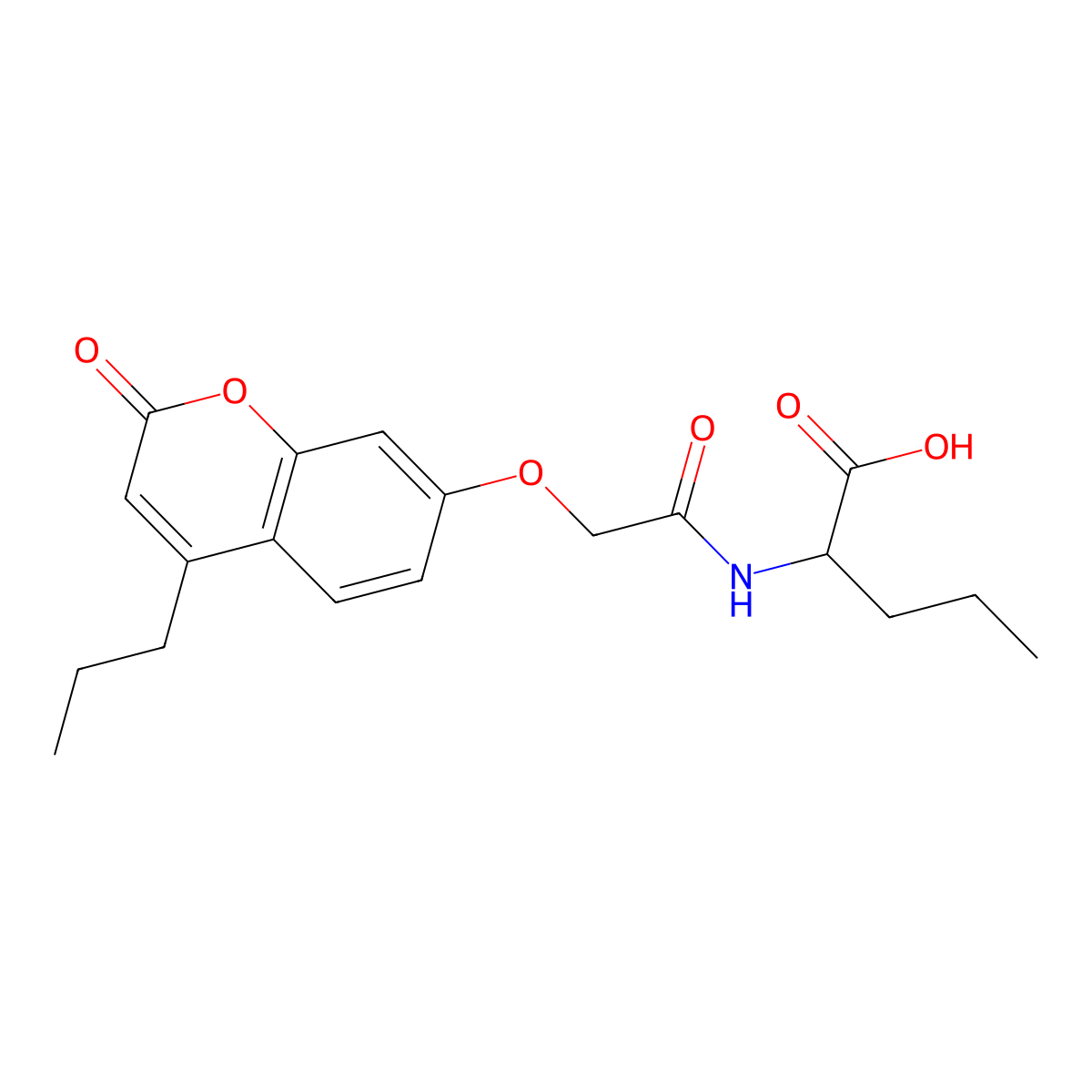 N-{[(2-oxo-4-propyl-2H-chromen-7-yl)oxy]acetyl}norvaline molecular structure, CAS 1007921-30-3