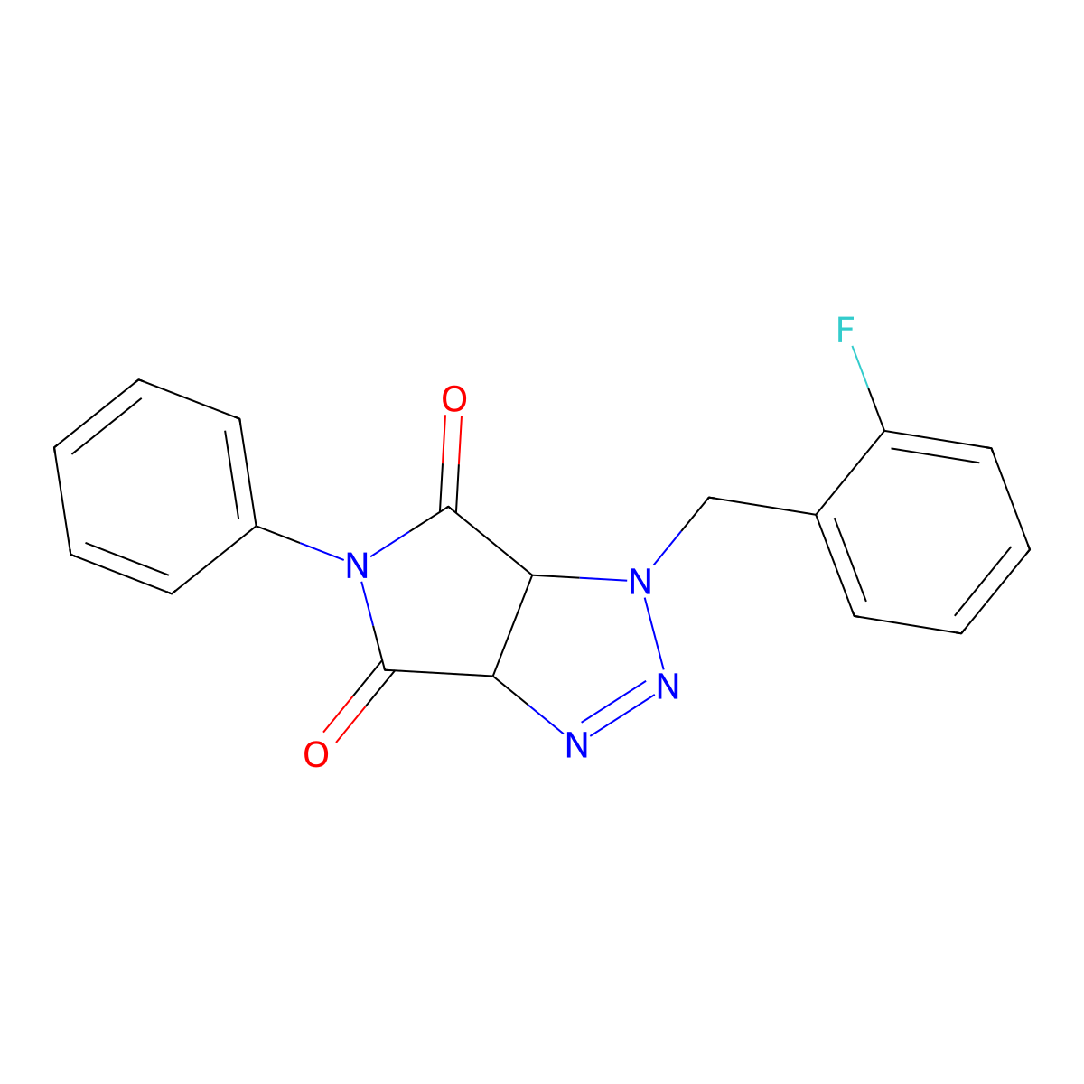 1-(2-fluorobenzyl)-5-phenyl-3a,6a-dihydropyrrolo[3,4-d][1,2,3]triazole-4,6(1H,5H)-dione molecular structure, CAS 1007921-54-1