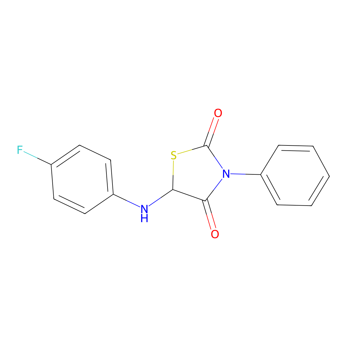 5-[(4-Fluorophenyl)amino]-3-phenyl-1,3-thiazolidine-2,4-dione molecular structure, CAS 1007921-79-0