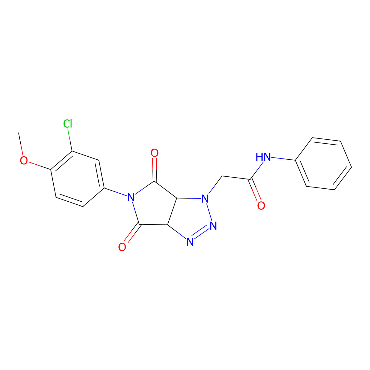 2-[5-(3-chloro-4-methoxyphenyl)-4,6-dioxo-4,5,6,6a-tetrahydropyrrolo[3,4-d][1,2,3]triazol-1(3aH)-yl]-N-phenylacetamide molecular structure, CAS 1007922-62-4